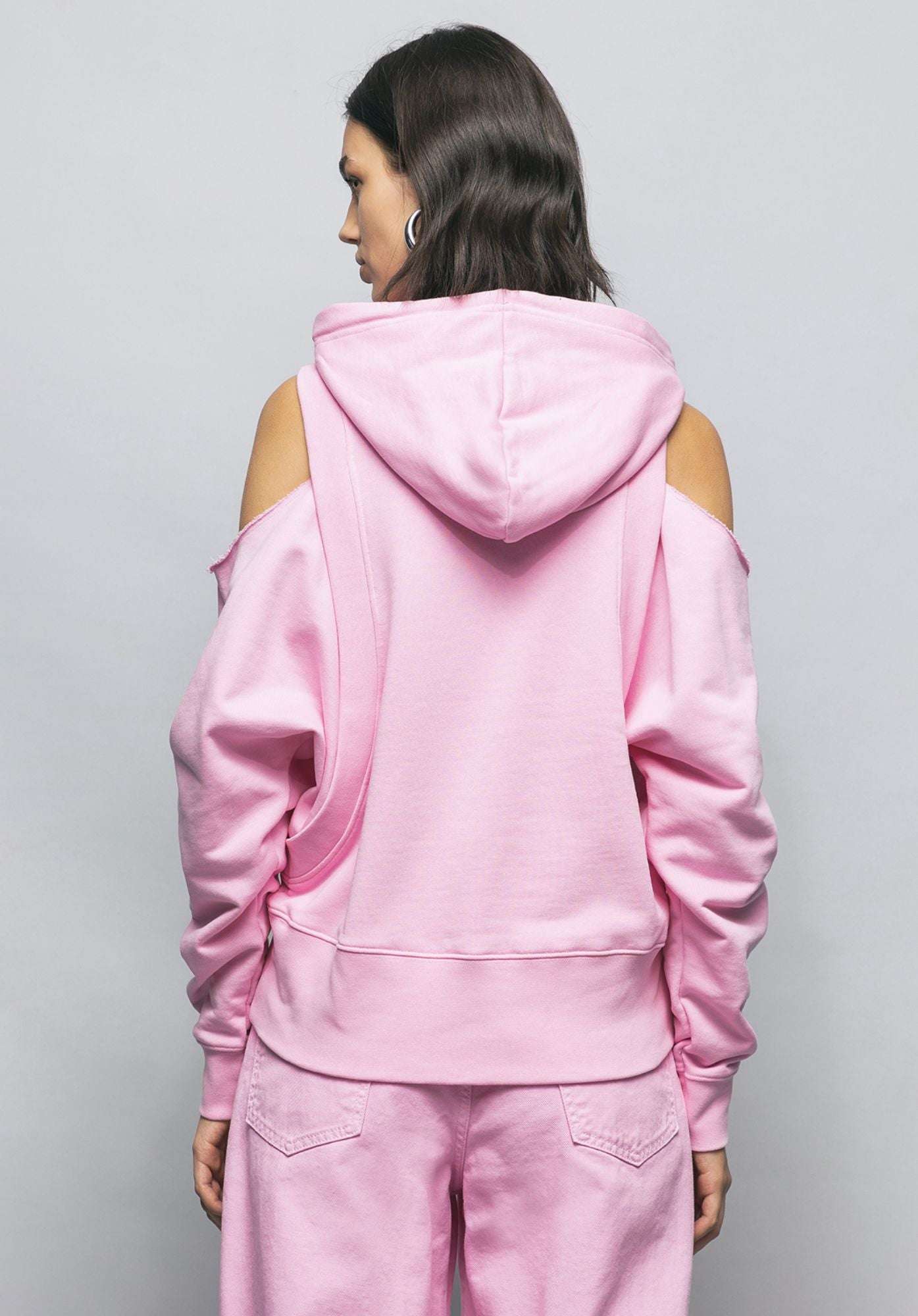 Pink Cut Out Hoodie