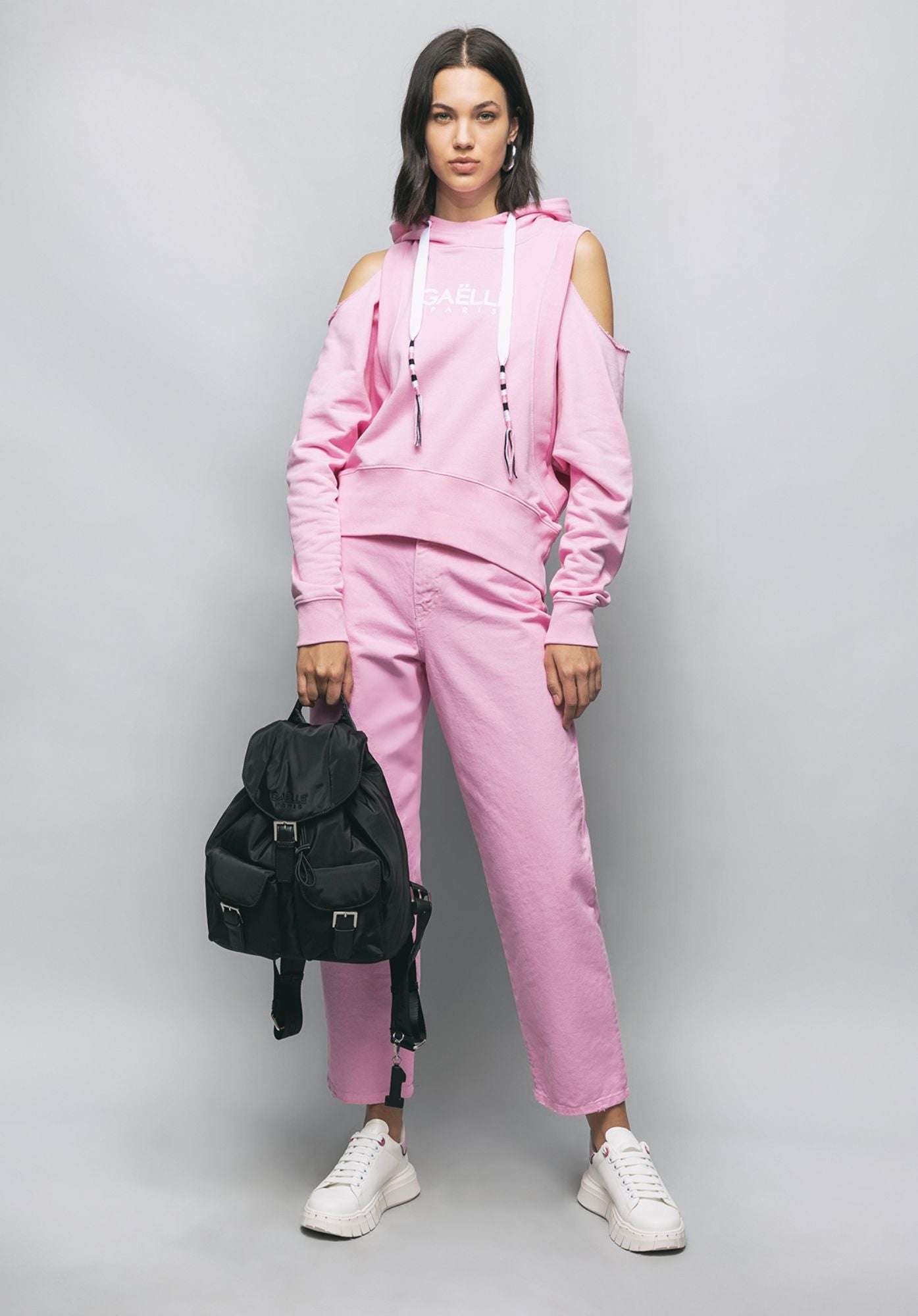 Pink Cut Out Hoodie