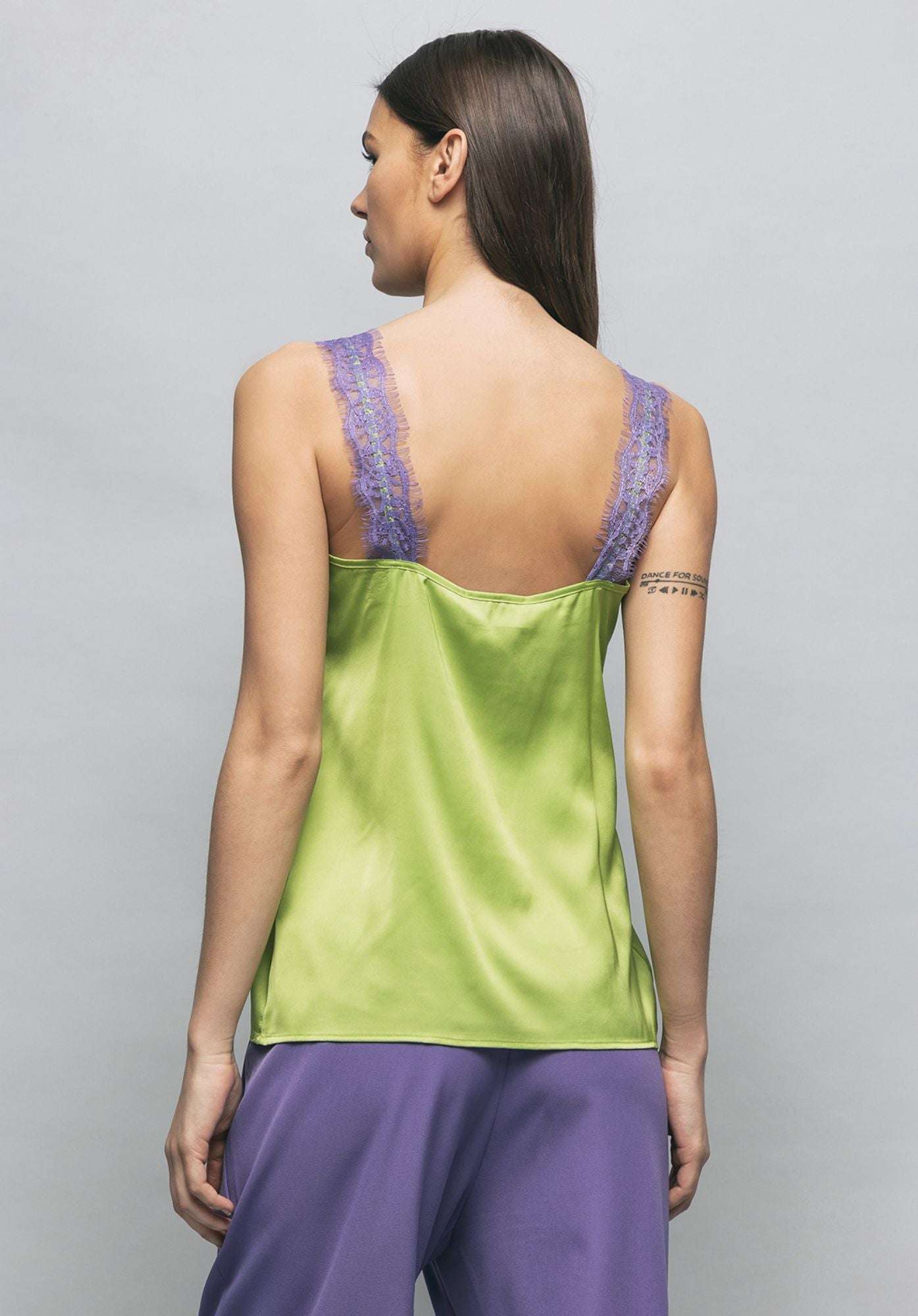 Green Satin Top