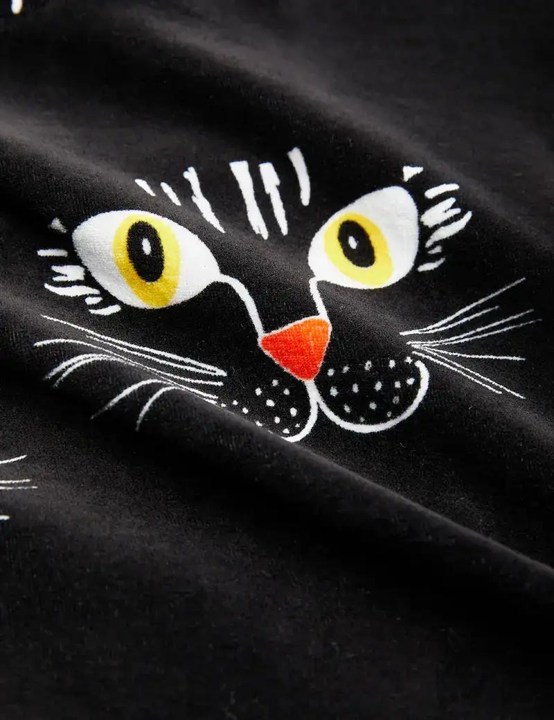 Cat Face Velour Sweater