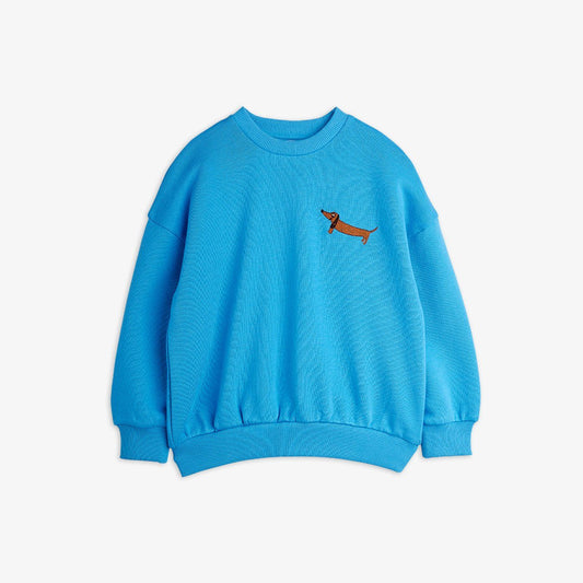 Dog Embroidered Blue Sweatshirt