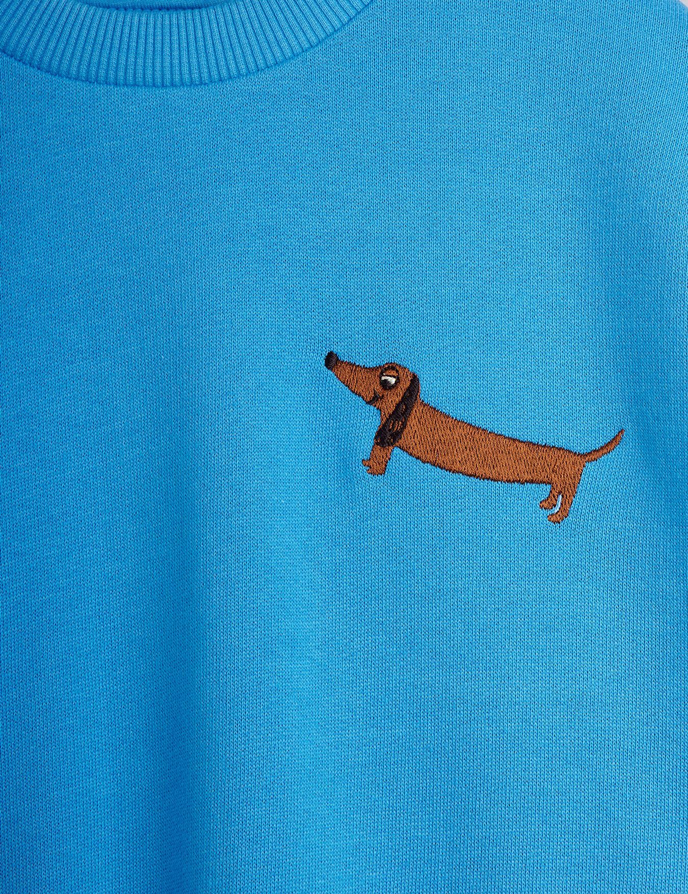 Dog Embroidered Blue Sweatshirt
