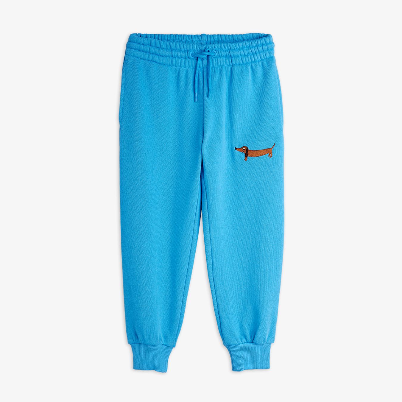 Dog Embroidered Blue Sweatpants