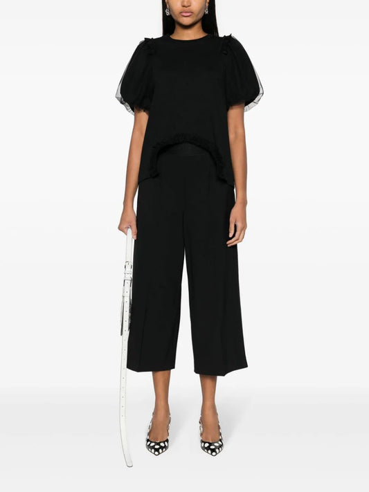 Logo-Waistband Cropped Trousers