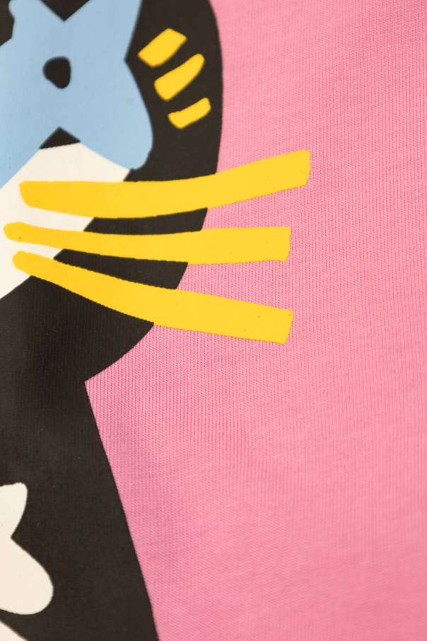 Cat Print Pink Dress