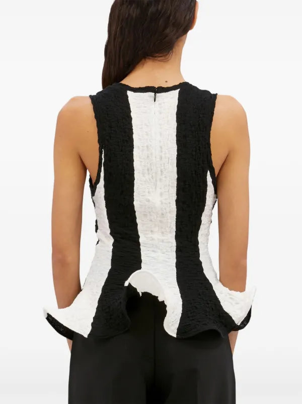 Sleeveless Top In Black And White