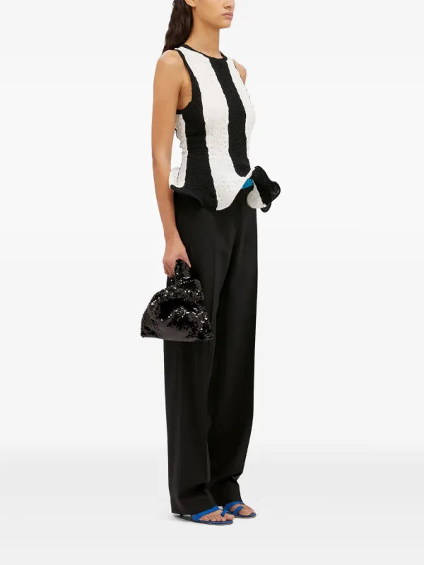 Sleeveless Top In Black And White