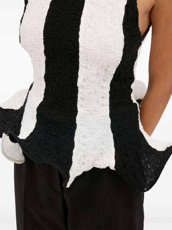 Sleeveless Top In Black And White