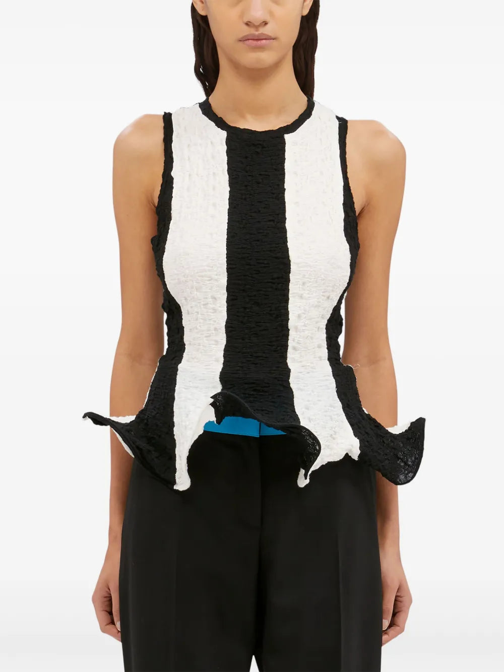 Sleeveless Top In Black And White