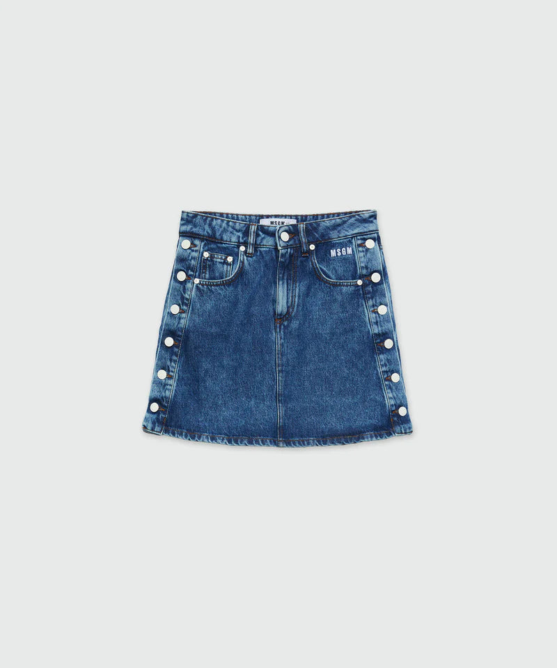 Short Denim Skirt With Buttons