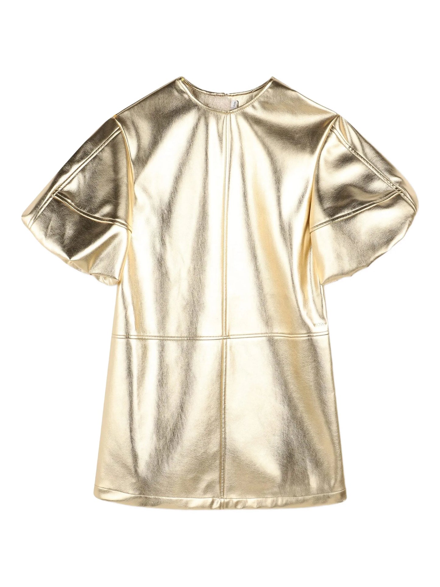 Gold Dress With Puff Sleeves