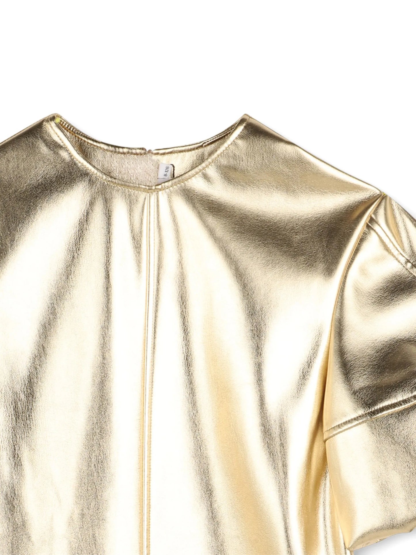 Gold Dress With Puff Sleeves