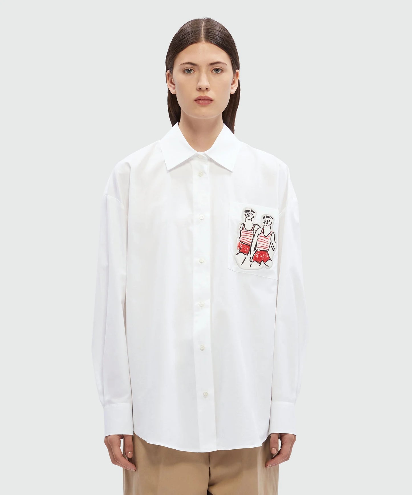 White Shirt Sailors Embroidery