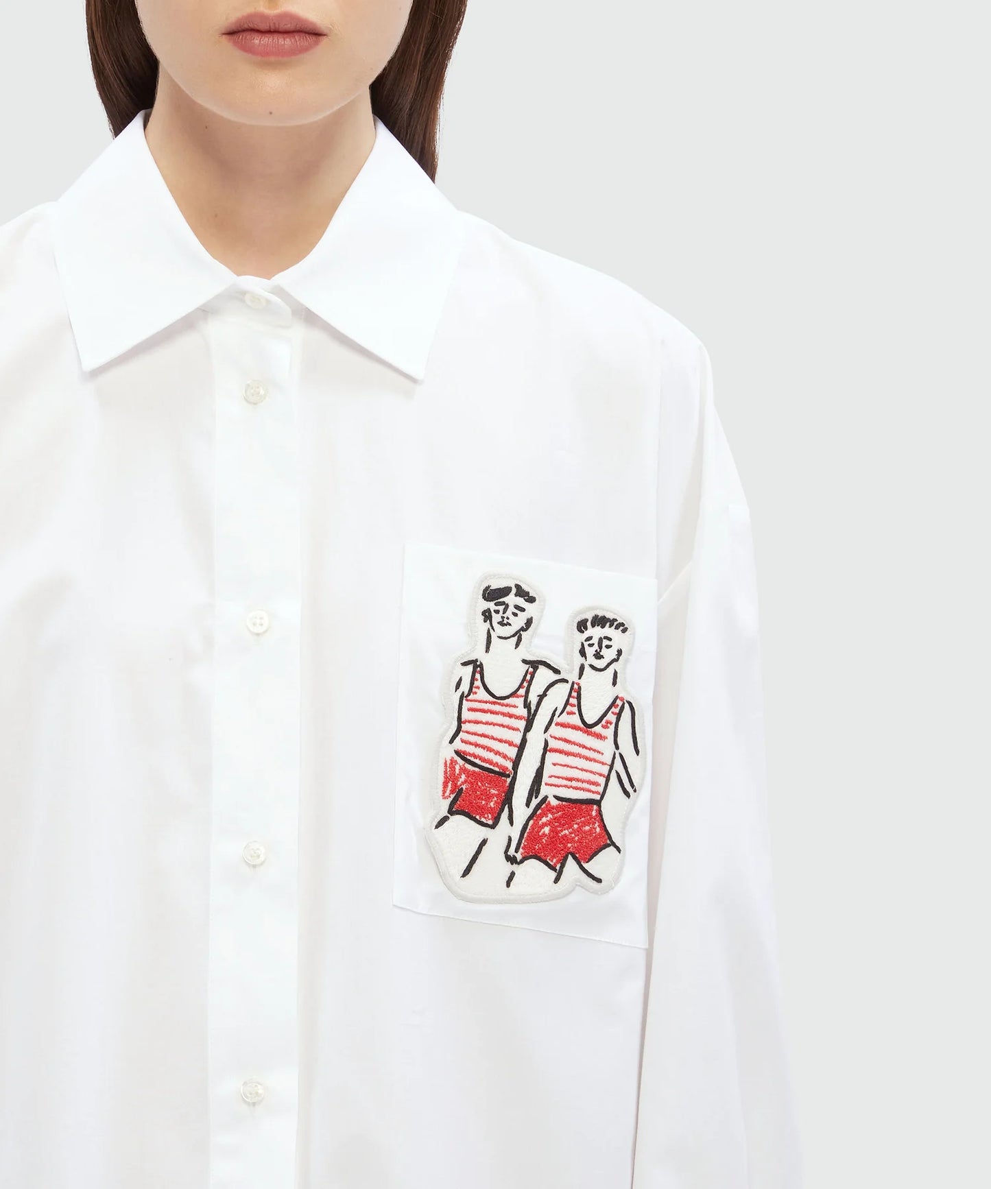 White Shirt Sailors Embroidery