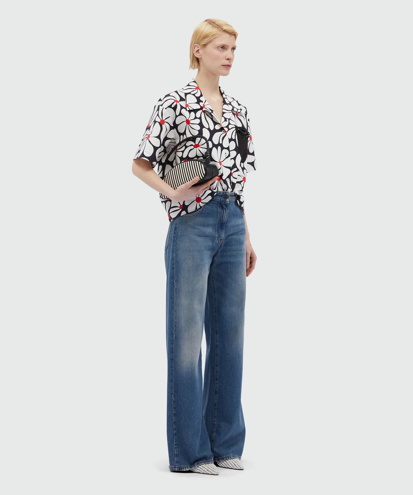 Black And White Daisies Shirt