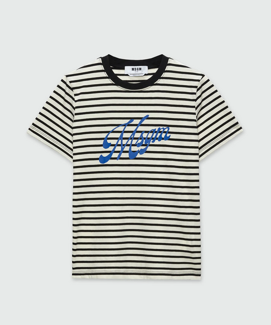 Blue Logo Stripes T-Shirt