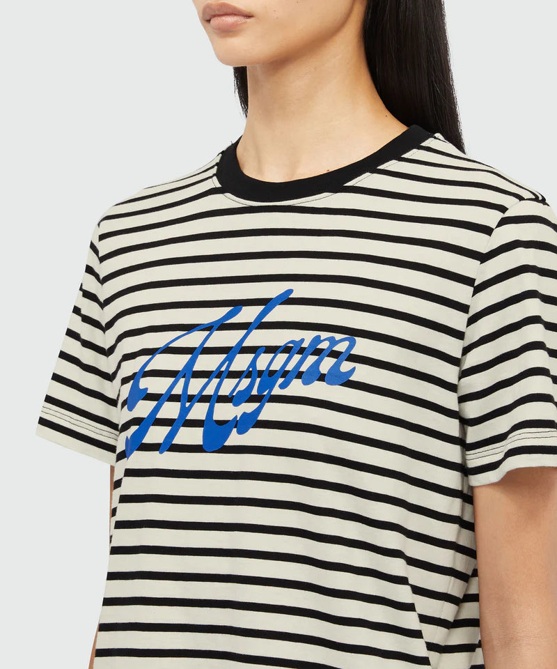 Blue Logo Stripes T-Shirt