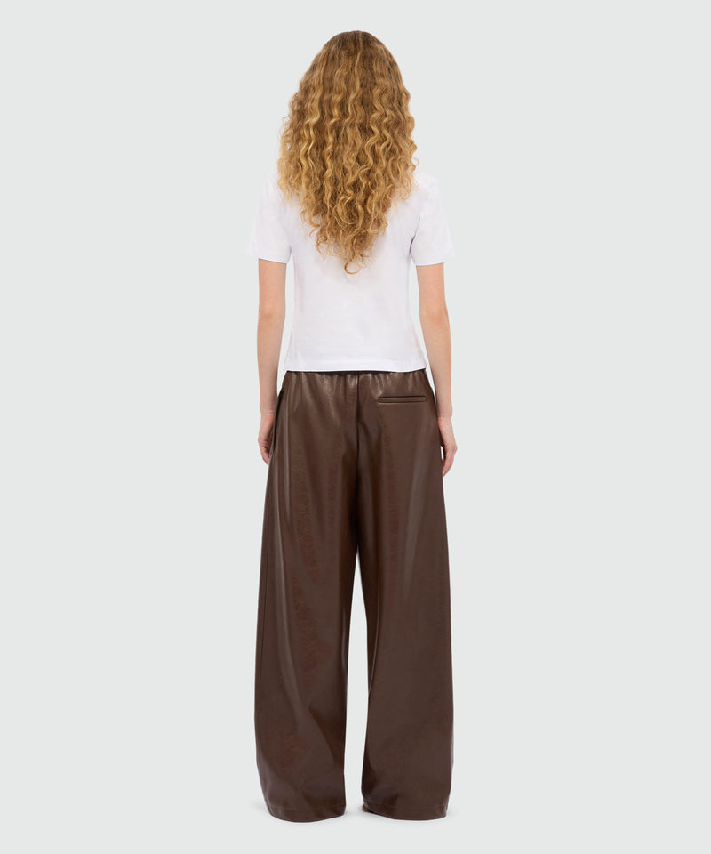 Faux Leather Wide Leg Pants