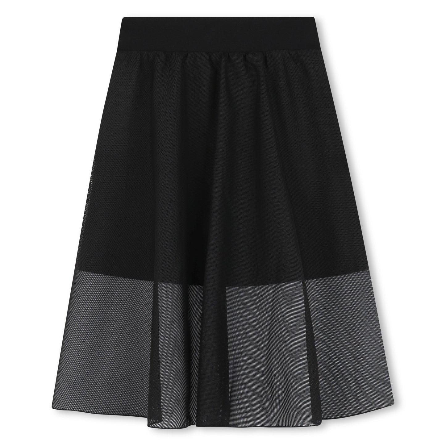 Girls Black Logo Mesh Skirt