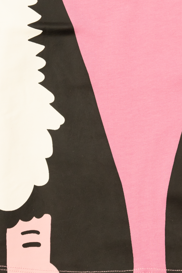 Cat Print Pink Dress