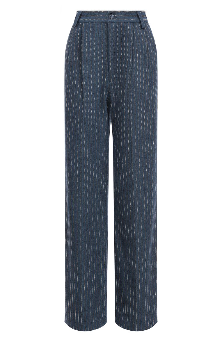 Dark Blue Striped Trousers