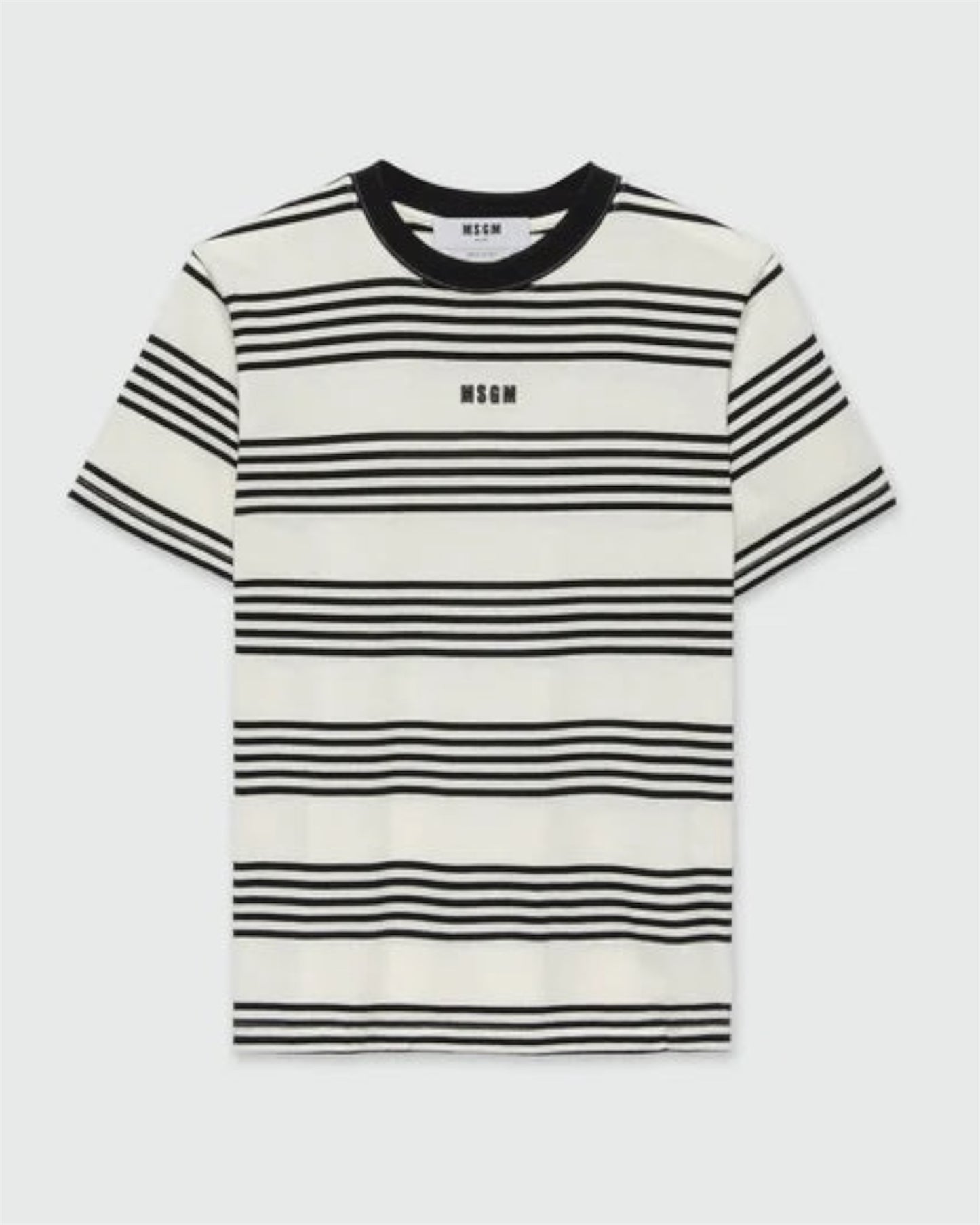 Two-Tone Striped Cotton T-Shirt