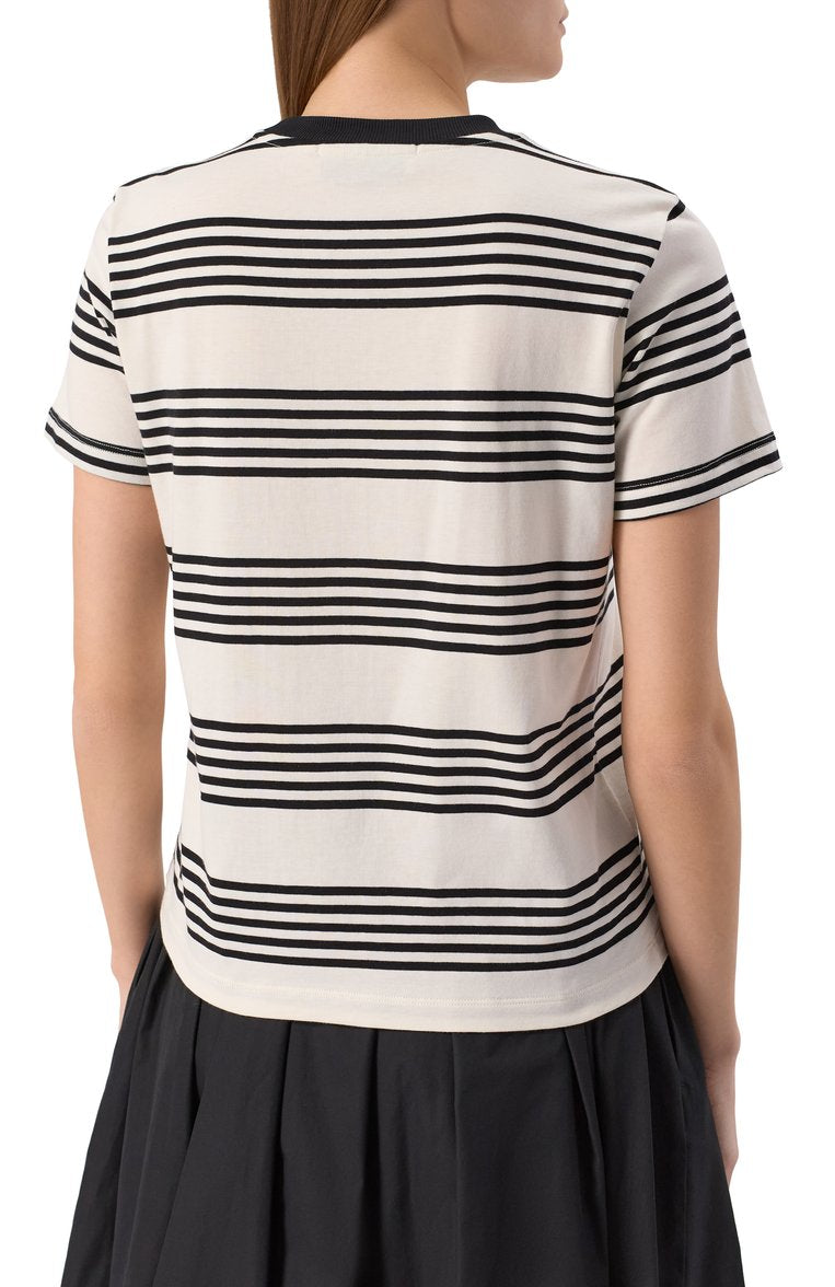 Two-Tone Striped Cotton T-Shirt