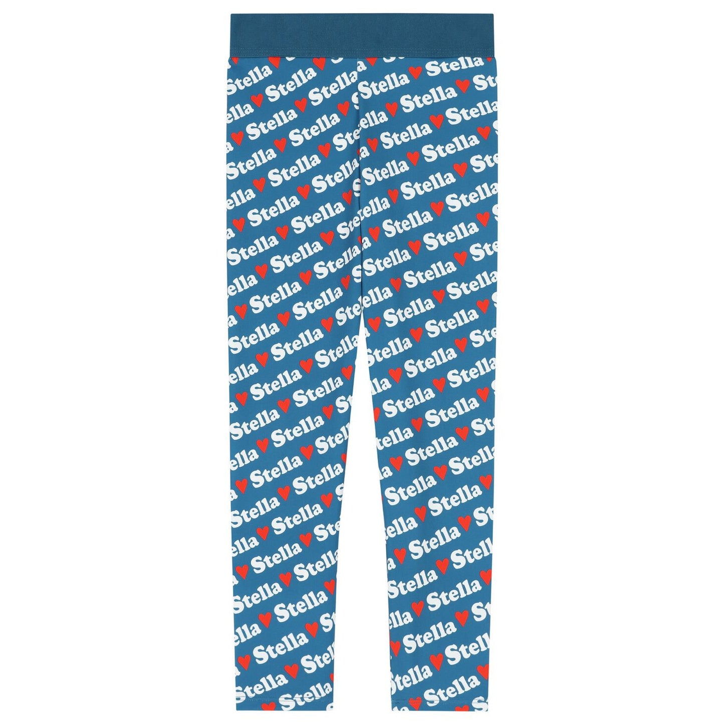 Girls Blue Logo Heart Leggings