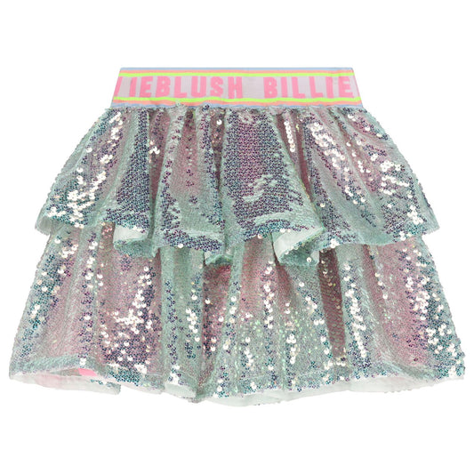 Pink Sequin Iridescent Skirt