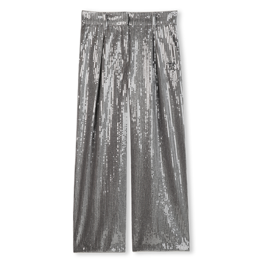 Pants Embellished With Silver Sequins