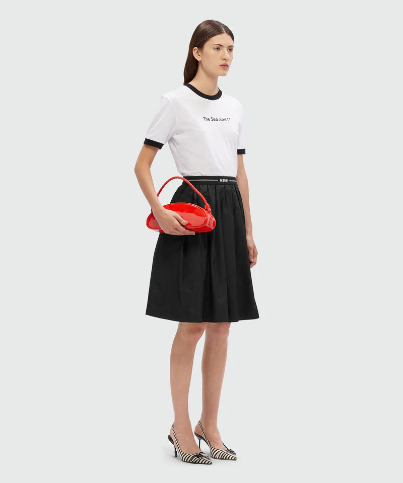 Black Waistband Logo Skirt
