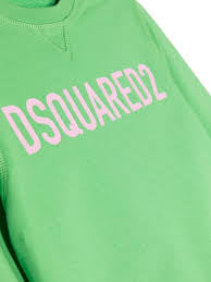 Pink Logo Green Sweatshirt