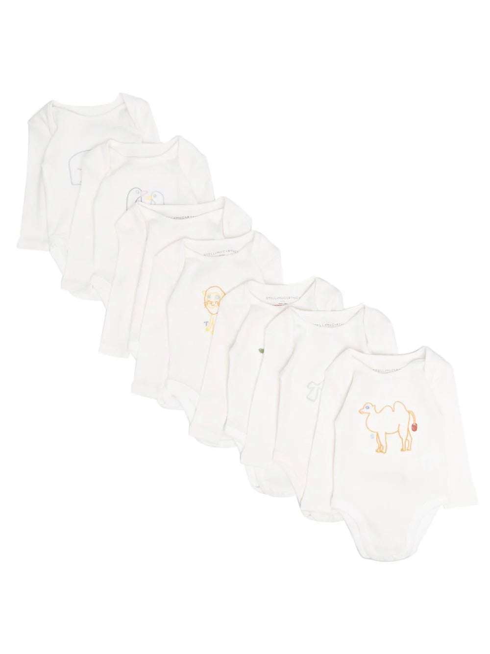 White Body Set With Animal Embroidery
