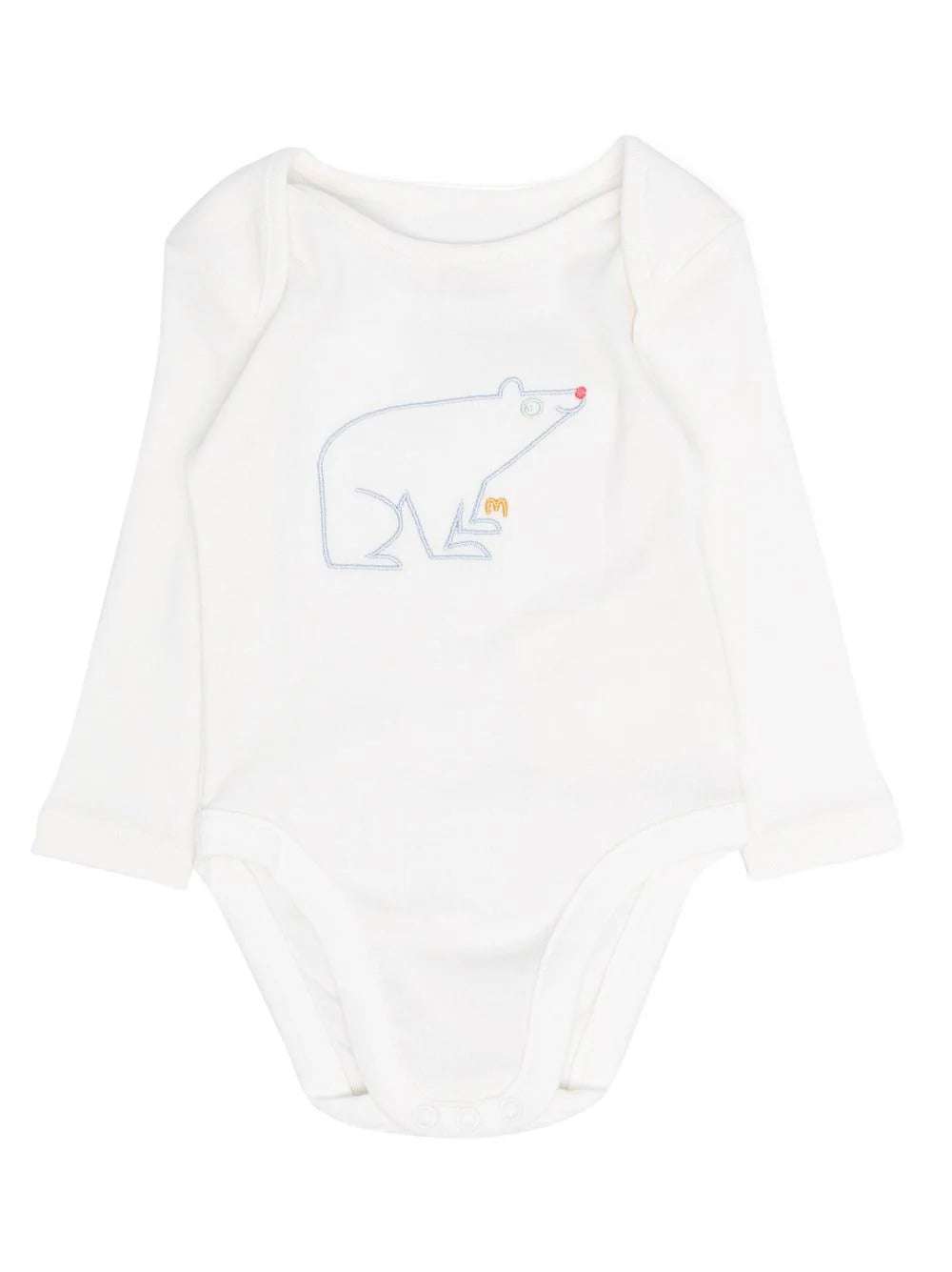 White Body Set With Animal Embroidery