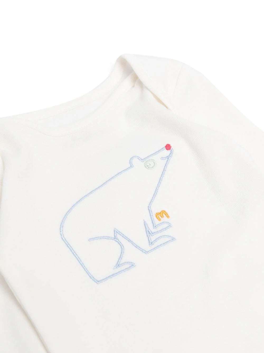 White Body Set With Animal Embroidery
