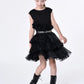 Black Pleated Organza Dress