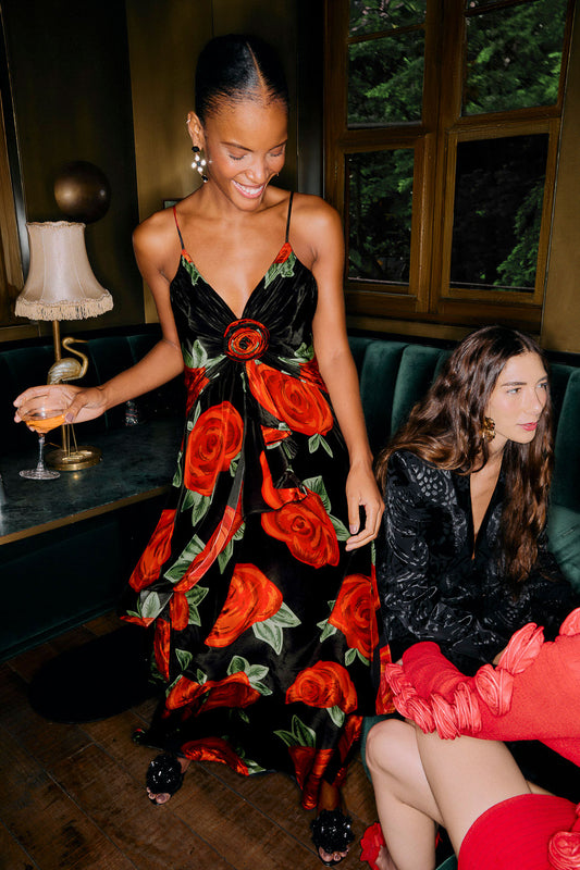 Latin Roses Maxi Dress