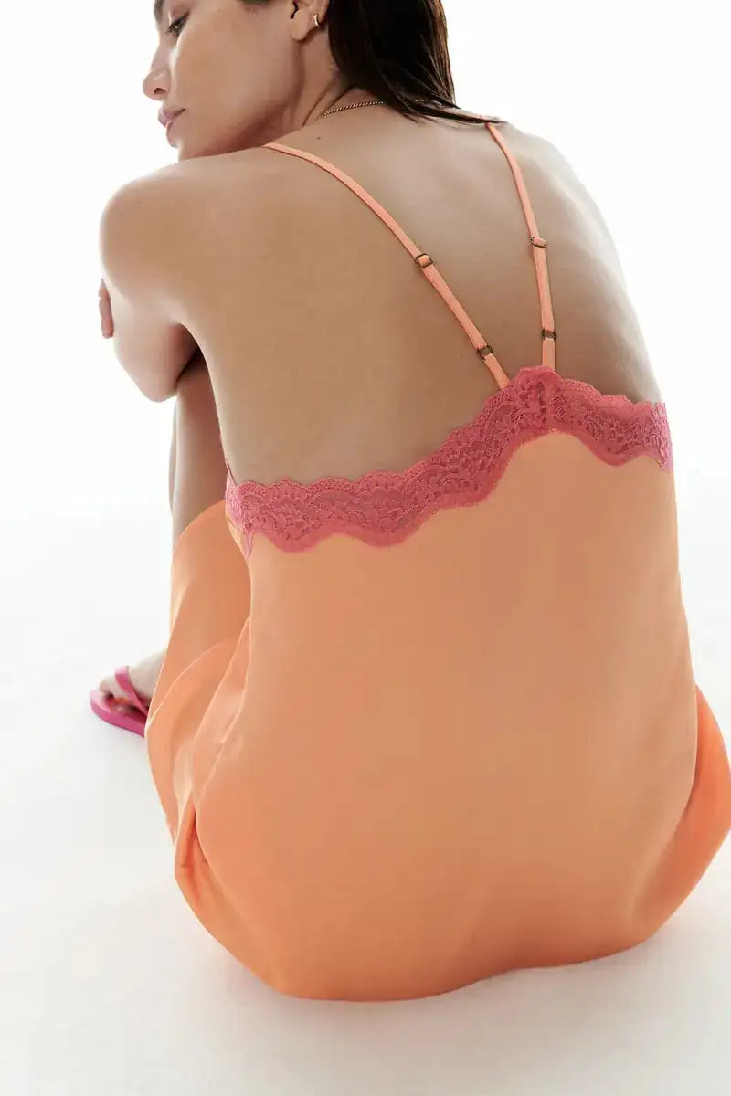 Melon Short slip dress