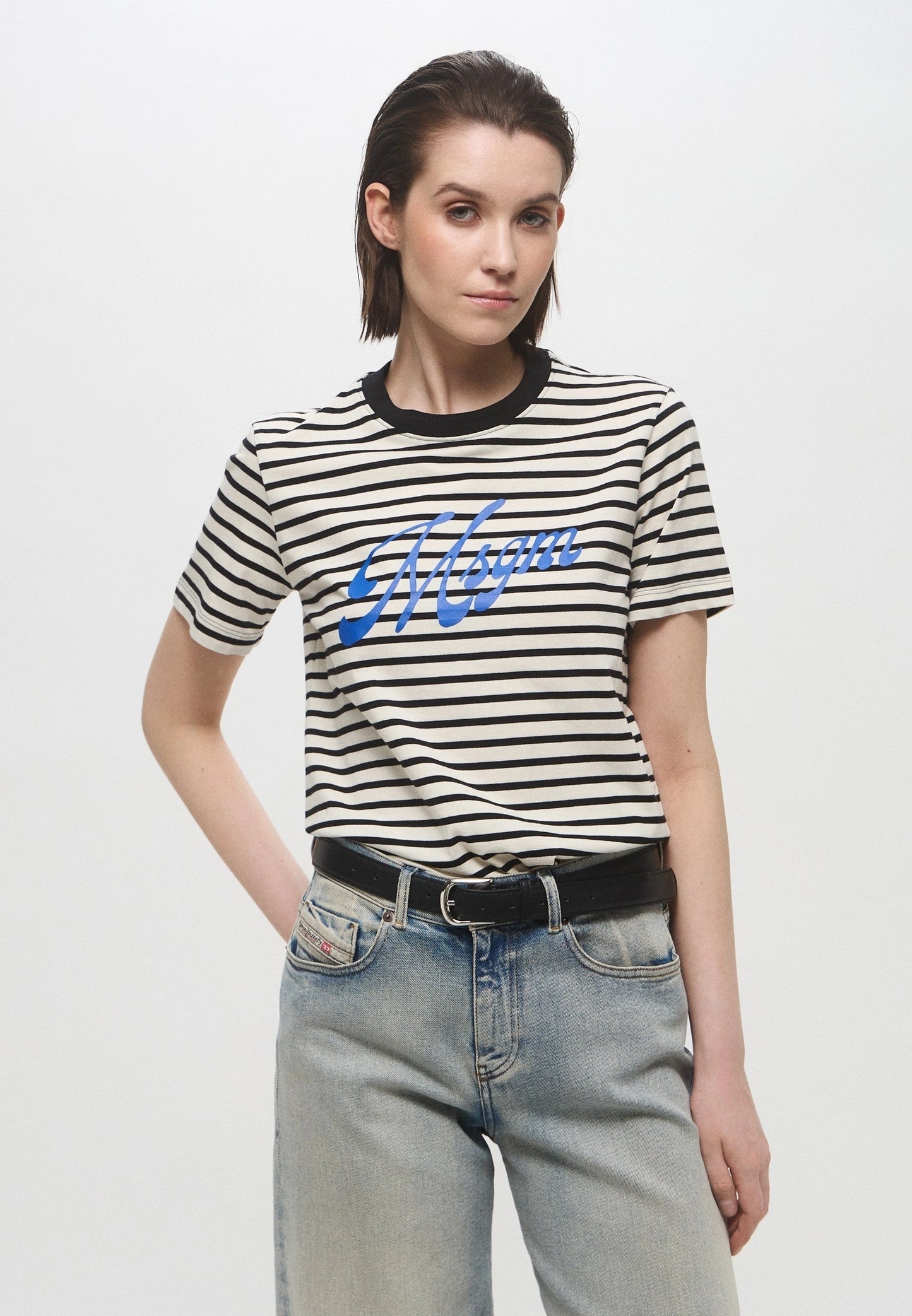Blue Logo Stripes T-Shirt