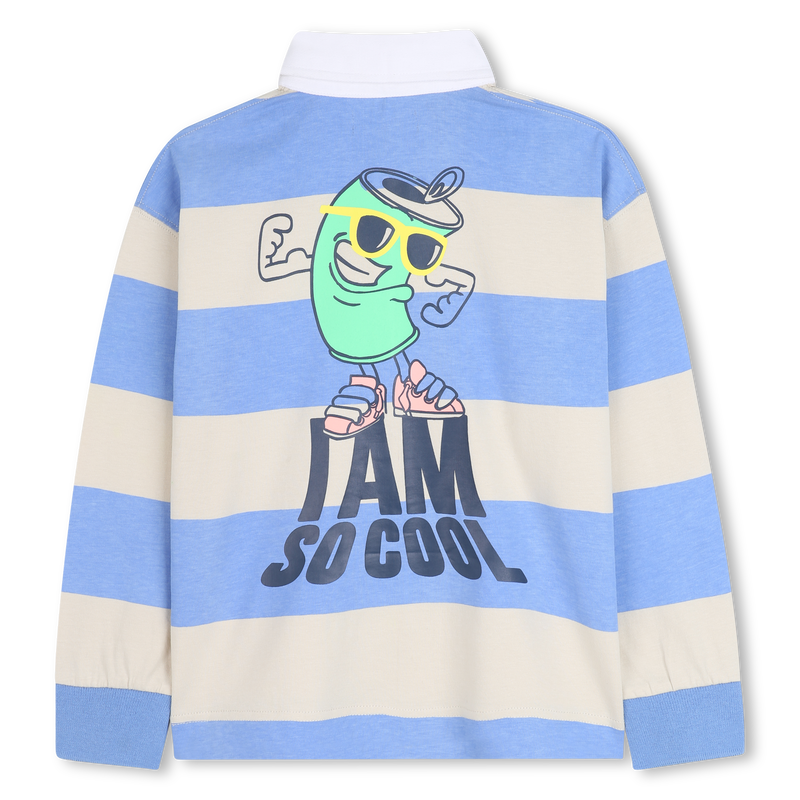 Striped Long-Sleeved Polo Shirt