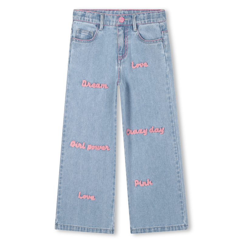 Embroidered Denim Trousers
