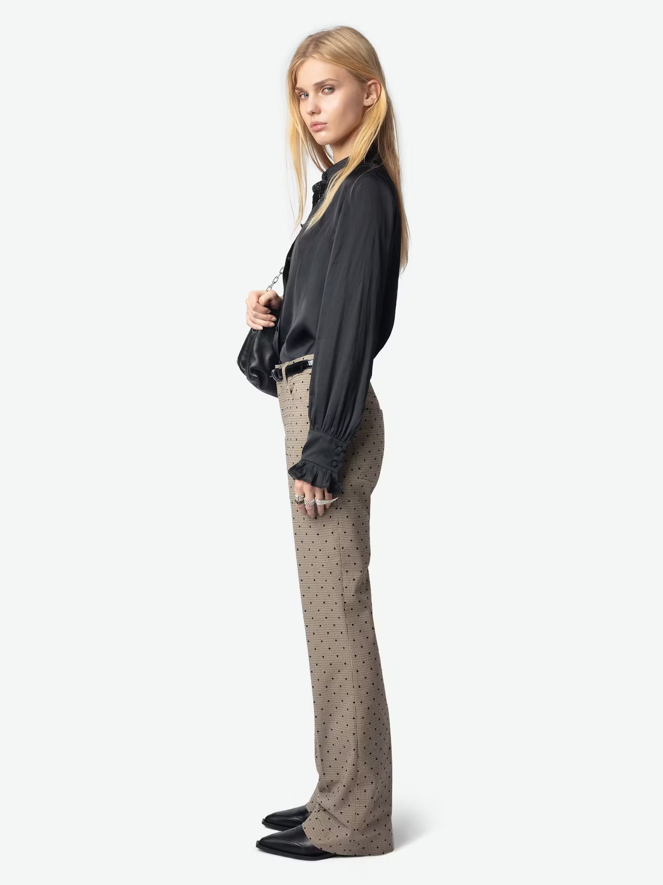 Thely Satin Black Shirt