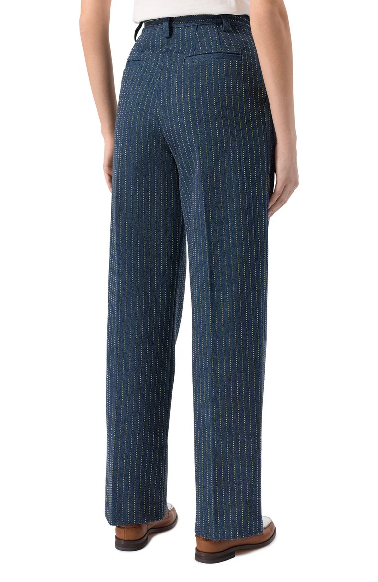 Dark Blue Striped Trousers