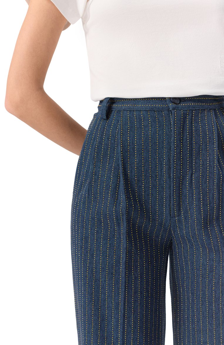 Dark Blue Striped Trousers