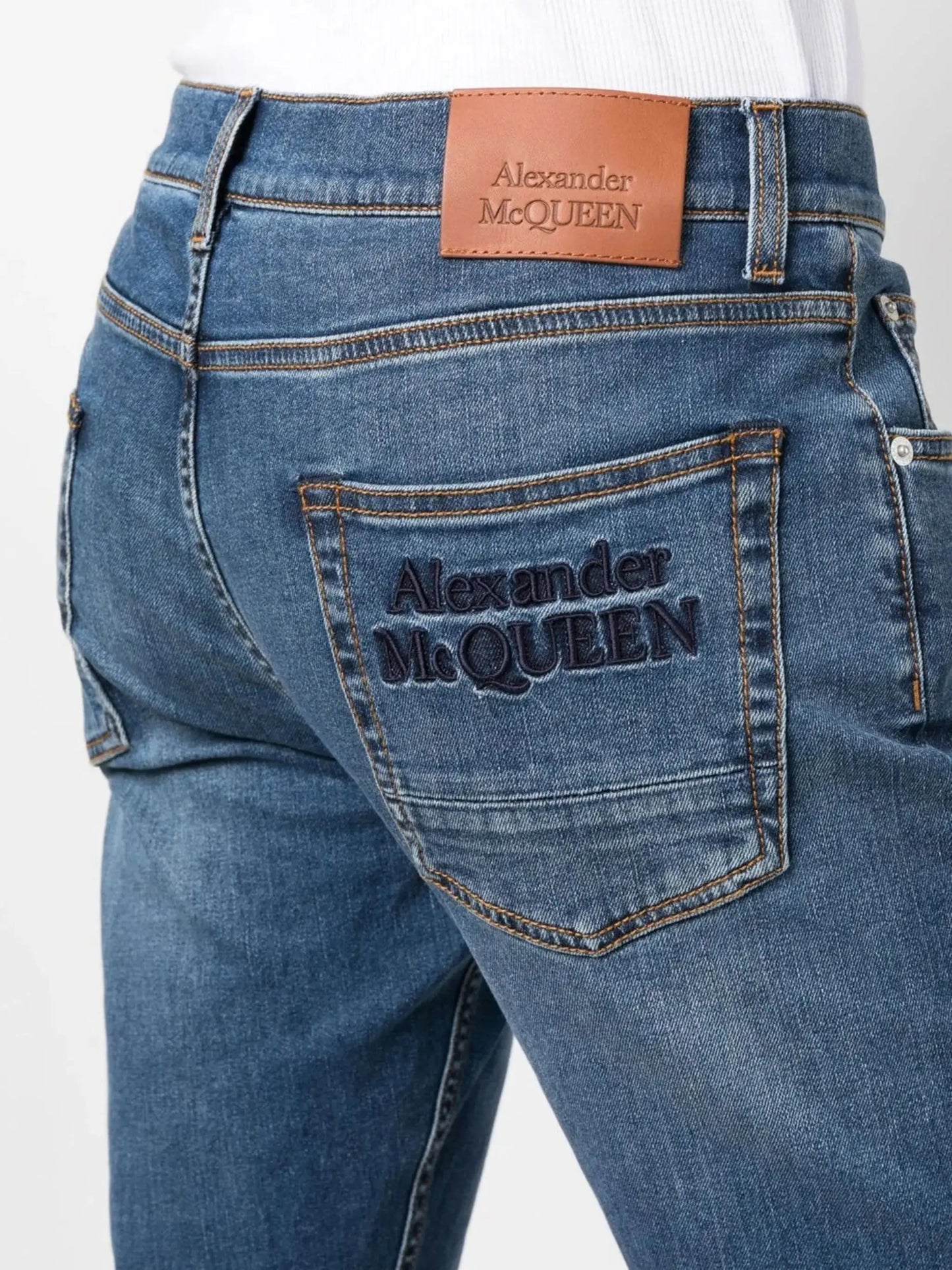 ALEXANDER MCQUEEN - Деним - Embroidered - Logo Slim - Fit Jeans - Love|Labels