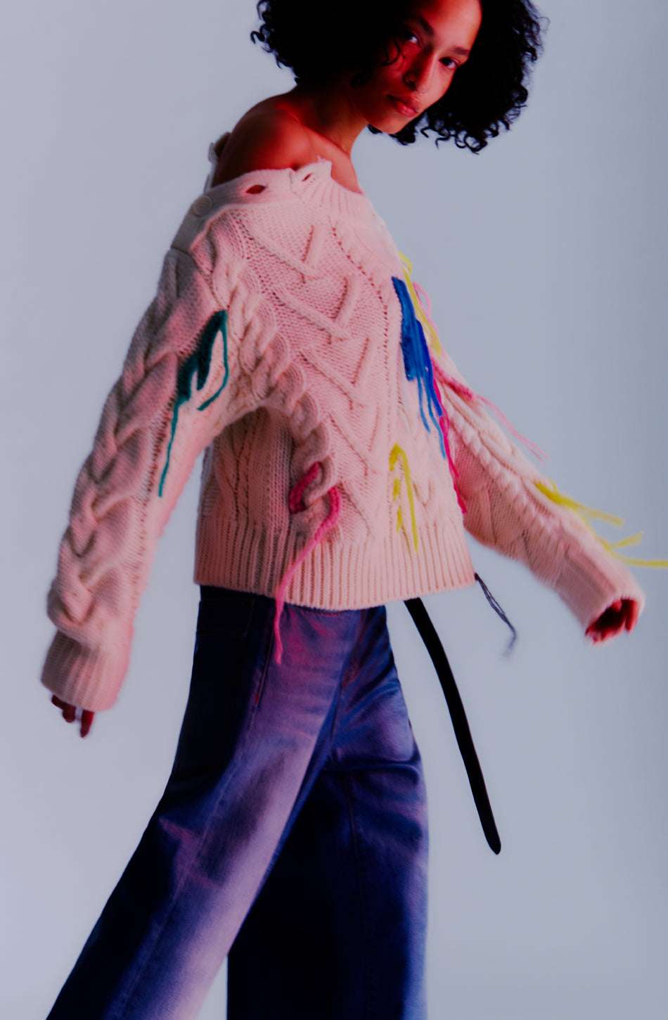 CIRCUS HOTEL - Плетиво - Braided Sweater with Embroidery - Love|Labels