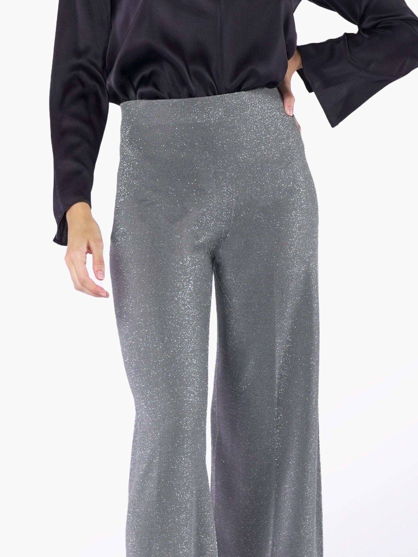 CIRCUS HOTEL - Панталони - Silver Lurex Trousers - Love|Labels