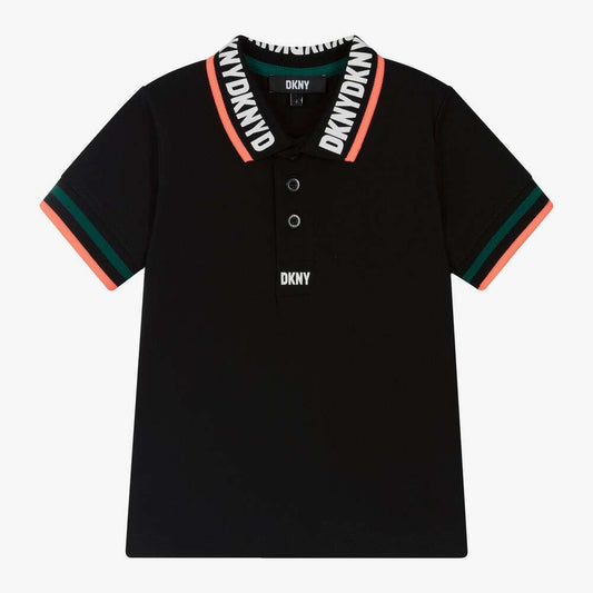 DKNY - Тениски - Black Cotton Piqué Polo Shirt - Love|Labels