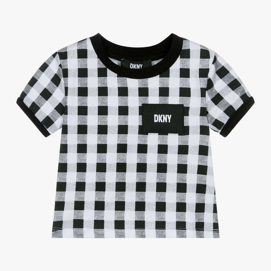 DKNY - Тениски - Black Gingham Cotton T-Shirt - Love|Labels