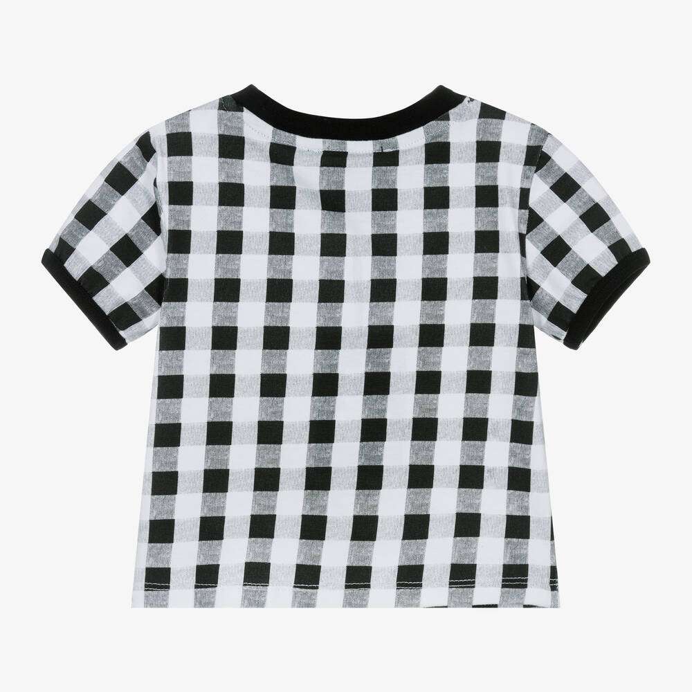 DKNY - Тениски - Black Gingham Cotton T-Shirt - Love|Labels